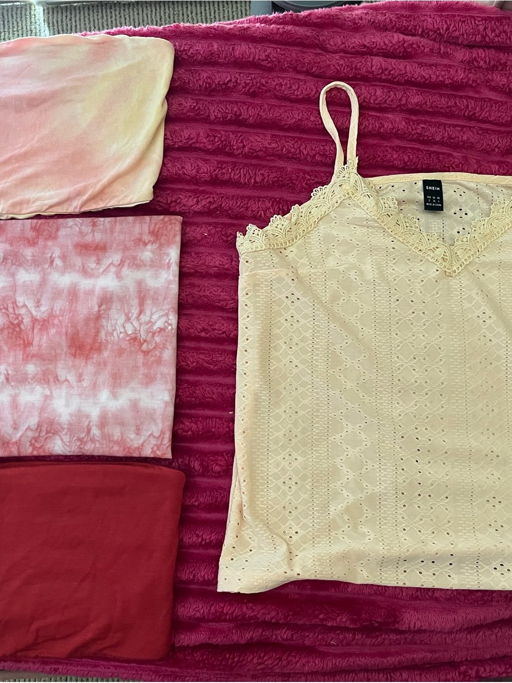 Free People Cream Eyelet Lace-Trim Camisole (4 TOPS!)